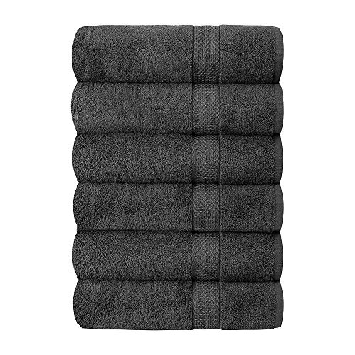 Quba Linen Luxury Hotel & Spa 100% Cotton Bath Towels Set of 6 – 24×48 inch Ultra Soft Large Bath Towel Set Highly Absorbent Daily Usage Ideal for Pool and Gym Pack of 6 – Lightweight