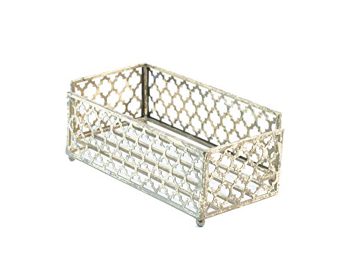 Boston International Celebrate The Home Tangier Trellis Guest Towel Holder Caddy, 8.75 x 4.75-Inches, Gold Foil
