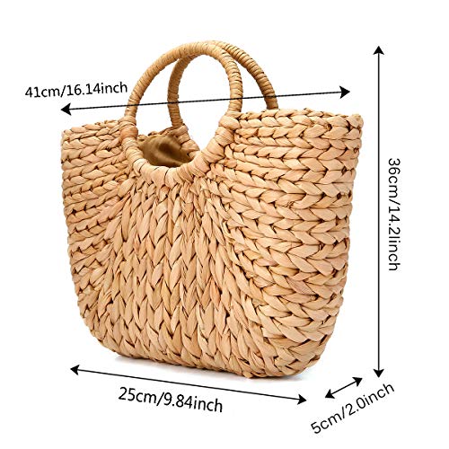 Summer Beach Bag, JOSEKO Women Straw Paper Handbag Top Handle Big Capacity Travel Tote Purse | The Storepaperoomates Retail Market - Fast Affordable Shopping
