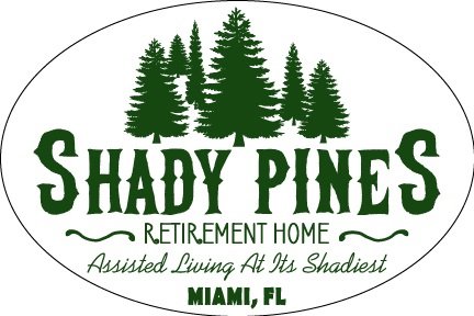 Shady Pines Retirement Home Car Magnet – 4×6 Oval Automobile Magnet (One Magnet)