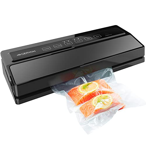 GERYON Vacuum Sealer Machine, Food Vacuum Sealer with Powerful Suction | Slim Design | Easy to Use | Led Indicator Lights for Sous Vide, Meal Prep, w/ Starter Kits for Vacuum Seal Container