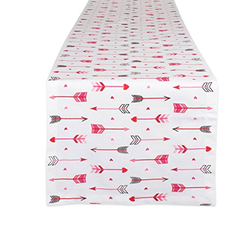 DII Valentine’s Day Table Top Collection, Table Runner, 14×72, Hearts & Arrow