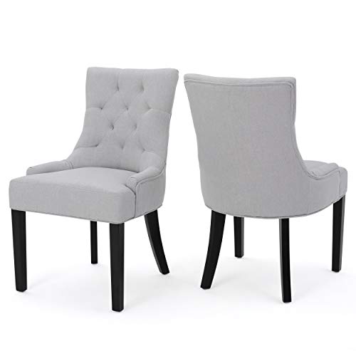 Christopher Knight Home Hayden Fabric Dining Chairs, 2-Pcs Set, Light Grey