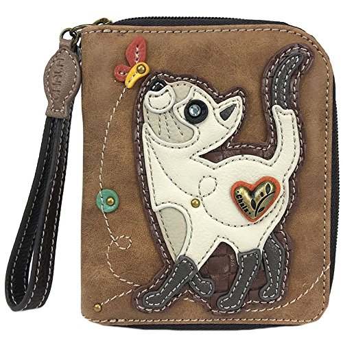 Chala Slim Cat Zip-Around Wristlet Wallet – Cat Lover Gift