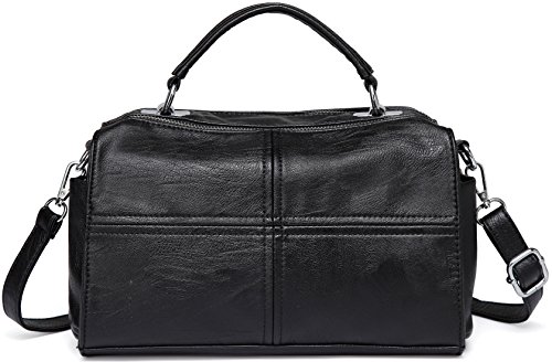 Crossbody Bags for Women,VASCHY Vegan Leather Top Handle Satchel Handbag Fashion Shoulder Bag Purse Black