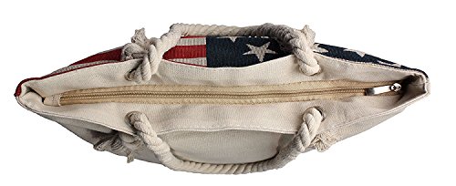 WESTERN ORIGIN American Flag Embroidered Tote Bag Stars and Stripes Beach Bag Rope Handles Shoulder Bag Women Purse | The Storepaperoomates Retail Market - Fast Affordable Shopping