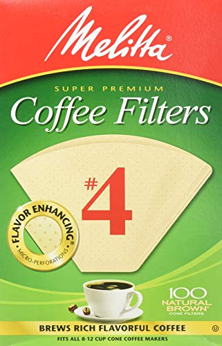 Melitta Cone Coffee Filters, Natural Brown #4, 300 Count (Pack Of 3)