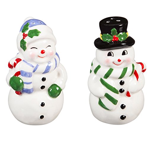 Cypress Home Beautiful Matching Christmas Snowmen Salt and Pepper Shaker – 2 x 2 x 3 Inches Indoor/Outdoor home goods For Kitchens, Parties and Homes