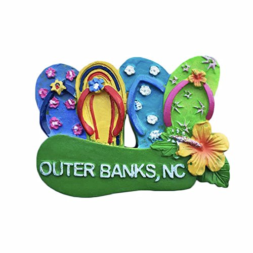 Outer Banks 3D North Carolina USA Refrigerator Magnet America Travel Souvenirs,Hand-Made Resin Home Decoration Fridge Magnet Sticker