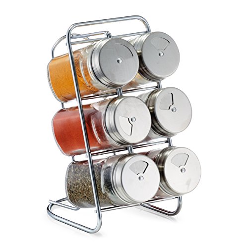 Zeller Spice Rack 7 Pieces Glass/Stainless Steel