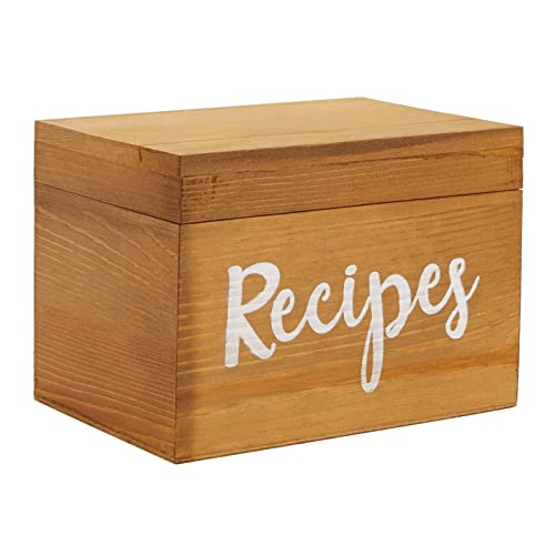 Juvale Wooden Recipe Box with 60 Blank 4×6 Cards and 24 Dividers with Tabs for Baking (7 x 5 x 5 in) | The Storepaperoomates Retail Market - Fast Affordable Shopping