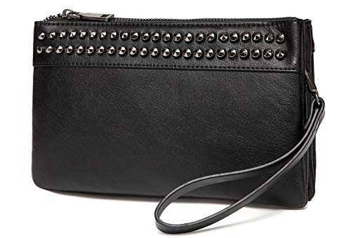 Wristlet Clutch Purses,VASCHY SAC Large Studs Soft Faux Leather Crossbody Evening Clutch Wallet for Women Black | The Storepaperoomates Retail Market - Fast Affordable Shopping