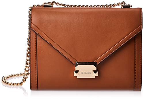 Michael Michael Kors Womens Whitney Leather Shoulder Handbag Tan Medium