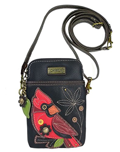 Chala Cardinal Cellphone Crossbody Handbag – Convertible Strap 5″ x 7.5″ x 1″