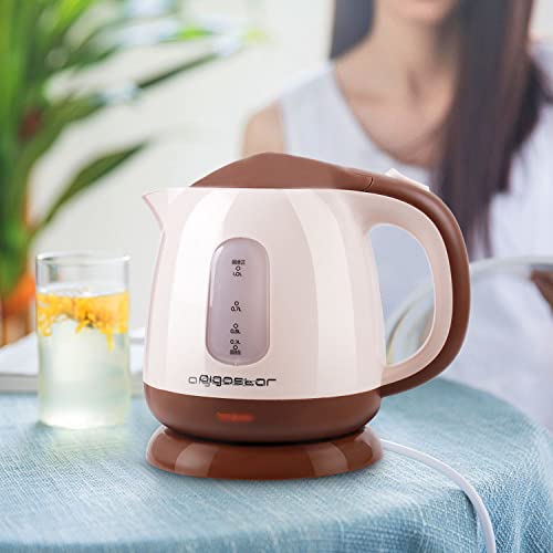 Aigostar Romeo – Mini Electric Tea Kettle, BPA Free, 1.0L, 1100W, Hot Water Heater, Light Apricot and Brown | The Storepaperoomates Retail Market - Fast Affordable Shopping