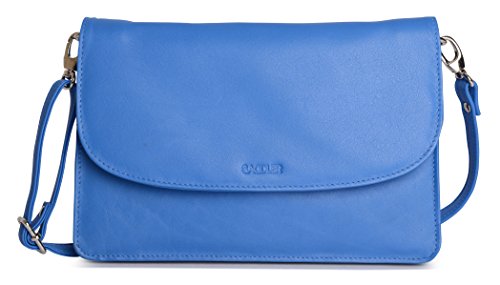 SADDLER Womens Leather Cross Body Purse Clutch Detachable Strap | Designer Sling Bag For Ladies – Blue
