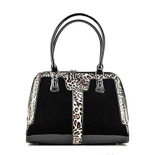 Diana With Leopard Print Classic Leather Handbag