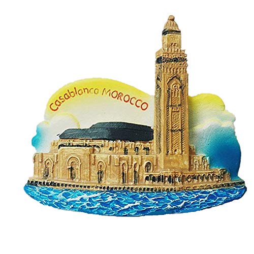 3D Casablanca Morocco Fridge Magnet Souvenir Gift,Home & Kitchen Decoration Magnetic Sticker,Casablanca Morocco Refrigerator Magnet
