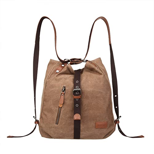 Tote Purse for Women,Canvas Shoulder Bag Handbag JOSEKO Casual School Hobo Bag Convertible Backpack for Work Travel