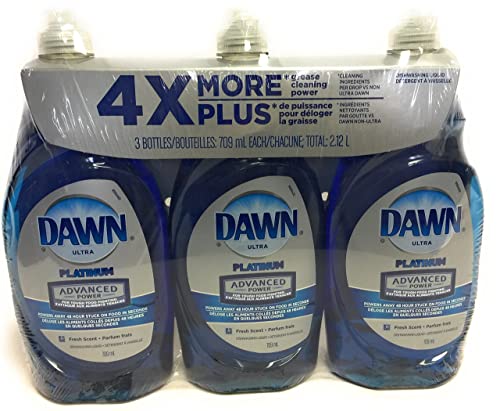 Dawn Dish Soap, Ultra Platinum Advanced Power 4X More (24 Fl. OZ x 3)