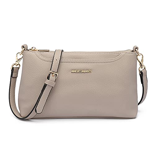 AMELIE GALANTI Crossbody Bag for Women, Purses and Handbags, Vegan Leather Shoulder Bag with Multi Pockets and Removable Straps