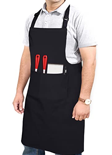 RUVANTI Cotton Blended Extra Large XXL Aprons for Women/Men with 2 Pockets for Cooking, Kitchen, Barber, Gardening, BBQ, Chef Apron