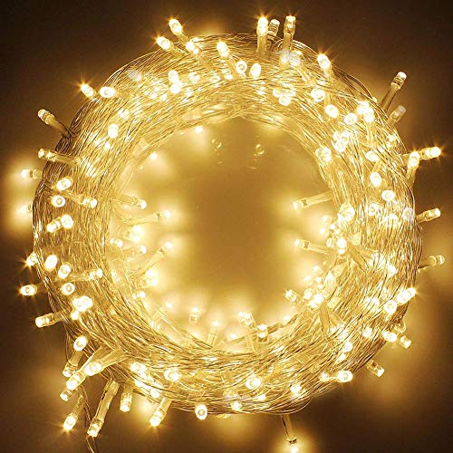 Twinkle Star LED String Lights, Plug in String Lights 8 Modes Waterproof for Indoor Outdoor Christmas Tree Wedding Party Bedroom (***Warm White, 66 ft)