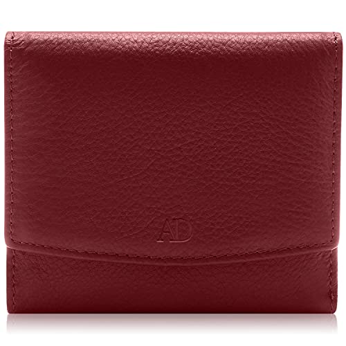REAL LEATHER Small Wallets For Women – Compact Ladies Credit Card Holder With Coin Purse RFID Holiday Gifts For Her