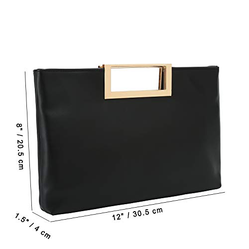 Charming Tailor Fashion PU Leather Handbag Stylish Women Convertible Clutch Purse (Black) | The Storepaperoomates Retail Market - Fast Affordable Shopping