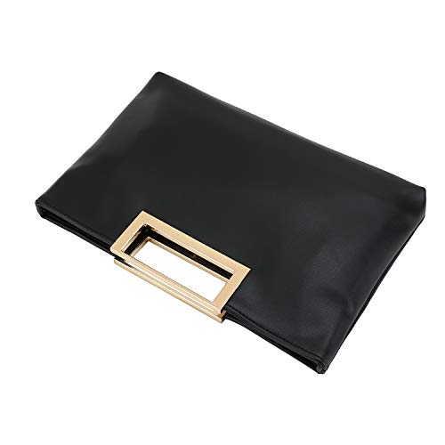 Charming Tailor Fashion PU Leather Handbag Stylish Women Convertible Clutch Purse (Black) | The Storepaperoomates Retail Market - Fast Affordable Shopping
