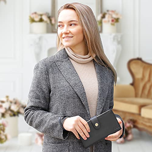 Women’s RFID Wristlet Wallet & Phone Holder | Multi Credit Card Bifold Organizer w/ Zipper Pockets & Sweetly Packed in Gift Box | The Storepaperoomates Retail Market - Fast Affordable Shopping