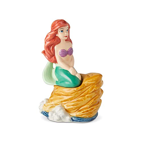 Enesco Disney Ceramics The Little Mermaid Ariel on Rock Salt and Pepper Shakers, 3.85 Inch, Multicolor