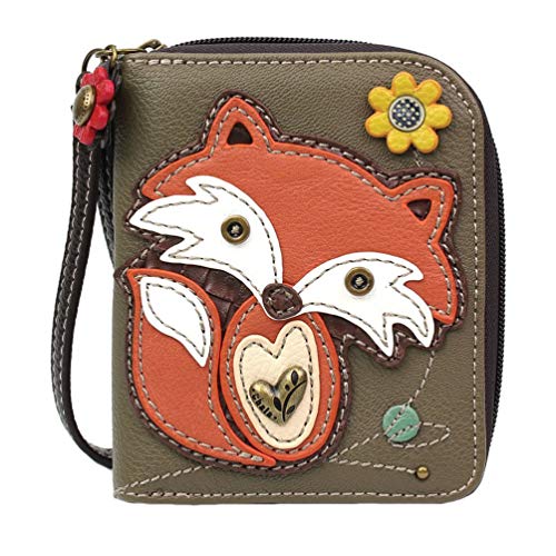 Chala Fox Zip-Around Wallet/Wristlet, Gift for Fox Lovers