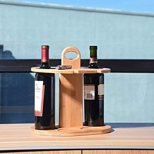 Tirrinia Small Wine Rack, Wine Racks Countertop with Glass Holder, Bottle Shaped Shelf Wine and Wine Glass Holder, Perfect for Home Decor & Kitchen Wine Storage Rack, Best Gift for Wine Lover | The Storepaperoomates Retail Market - Fast Affordable Shopping