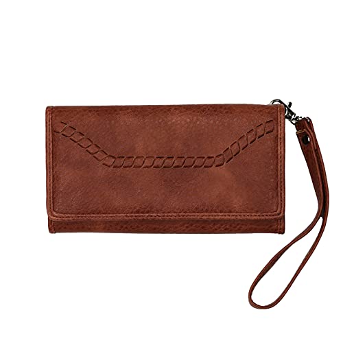 Lady Conceal Women’s RFID Blocking Tri-fold Clutch Wallet for Ladies (Mahogany)