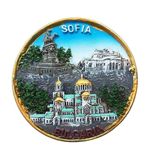 Sofia Bulgaria Fridge Magnet World City Resin 3D Strong Souvenir Tourist Gift Chinese Magnet Hand Made Craft Creative Home and Kitchen Decoration Magnetic Sticker (Bulgaria)