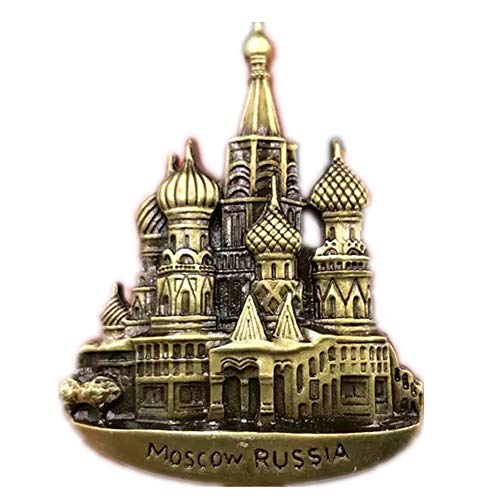 Moscow Russia Fridge Magnet World City 3D Metal Strong Souvenir Tourist Gift Chinese Magnet Hand Made Craft Creative Home and Kitchen Decoration Magnetic Sticker (Moscow)