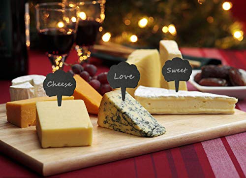 Lonovel Cheese Markers Set,Natural Slate Cheese Labels Slate Tags,6 Cheese Labels 2 Chalk Markers 1 Storage Box Set,Cheese Name Tags Sign Kitchen Cheese Tools for Home or Restaurant Gifts,White Marble | The Storepaperoomates Retail Market - Fast Affordable Shopping