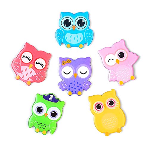 MORCART 6PCS Cute Owl Magnets for Fridge, Animal Magnets for Refrigerator Kitchen Office Classroom Lockers Teacher Students Whiteboards