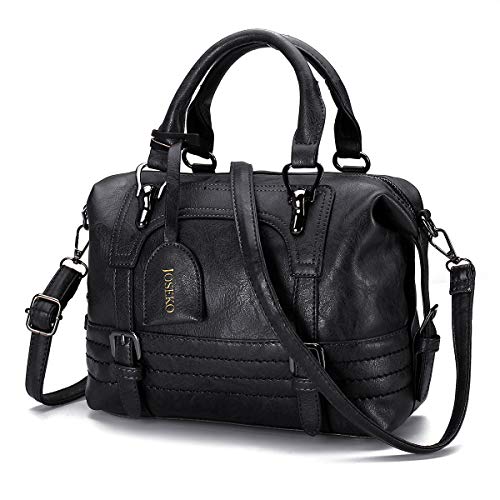 Stylish PU Leather Handbags for Women, JOSEKO Crossbody Bags Retro Shoulder Bags Hobo Tote Purses Messenger Bags Black