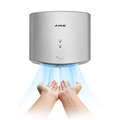 AIKE Bathroom Hand Dryer Commercial – Compact Automatic Hand Dryer 110v 1400W Silver Model AK2630