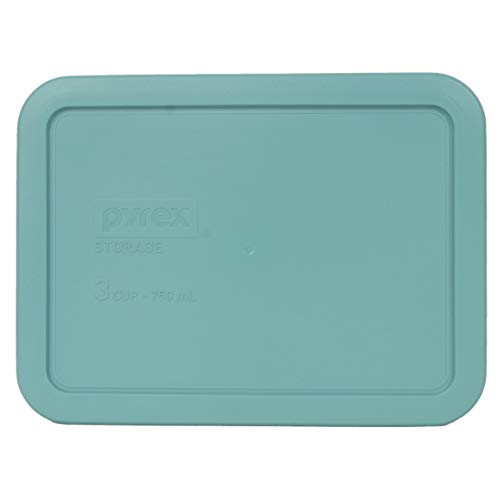 Pyrex 7210-PC 3 Cup Turquoise Rectangle Plastic Food Storage Lid