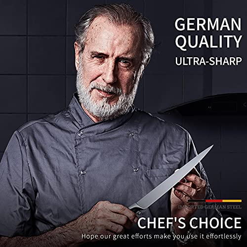 MAD SHARK Pro Kitchen Knife, 8 Inch Premium Chef Knife, German High Carbon Stainless Steel Ultra Sharp Chef’s Knife with Ergonomic Handle & Gift Box, Perfect for Chopping Meat, Fish, Fruit, Vegetable | The Storepaperoomates Retail Market - Fast Affordable Shopping