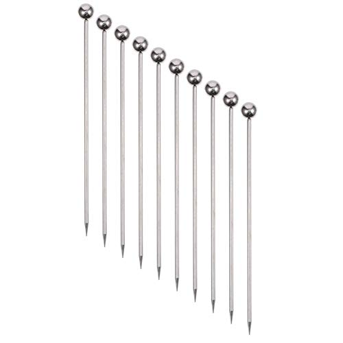 50 Pieces Stainless Steel Cocktail Picks Metal Martini Picks 4.3 inch