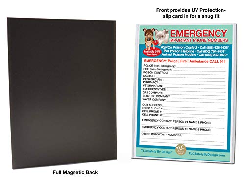 Emergency Contact Cards in Magnetic Sleeve Home Alone 5” x 7” Doctor Pediatrician Veterinarian Approved Refrigerator Safety Phone Numbers Listing (2 Cards and 1 Magnetic Sleeve) | The Storepaperoomates Retail Market - Fast Affordable Shopping