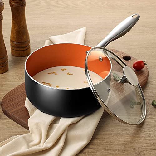 MICHELANGELO 3 Quart Saucepan with Lid, Ultra Nonstick Coppper Sauce Pan with Lid, Small Pot with Lid, Ceramic Nonstick Saucepan 3 quart, Small Sauce Pot, Copper Pot 3 Qt, Ceramic Sauce Pan 3 Quart | The Storepaperoomates Retail Market - Fast Affordable Shopping