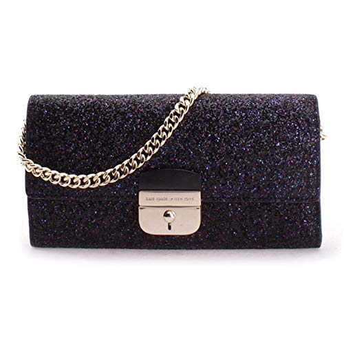 Kate Spade New York Sunset Lane Milou Black Glitter Clutch Evening Bag Handbag