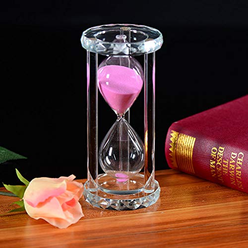 Crystal Hourglass 15/30/60 Minutes Sandglass Timers Kitchen Cooking Sand Clock Timer Home Office Christmas Birthday Present Gift Box Sand Glass (60 Minutes, Pink) | The Storepaperoomates Retail Market - Fast Affordable Shopping