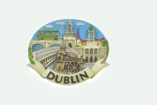 3D Dublin Ireland Fridge Magnet, Home & Kitchen Decoration Magnetic Sticker Dublin Ireland Refrigerator Magnet Tourist Souvenir Gift