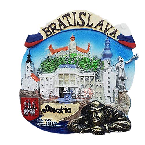 3D Bratislava Slovakia Fridge Magnet，Home & Kitchen Decoration Magnetic Sticker, Bratislava Slovakia Refrigerator Magnet Tourist Souvenir Gift